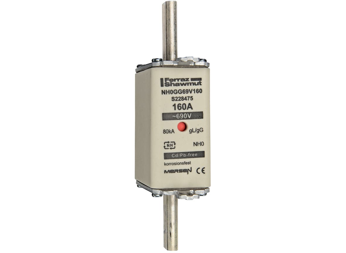 MERSEN - Fusibile NH0 gG 690VAC 160A Placche Attive Doppio Indicatore