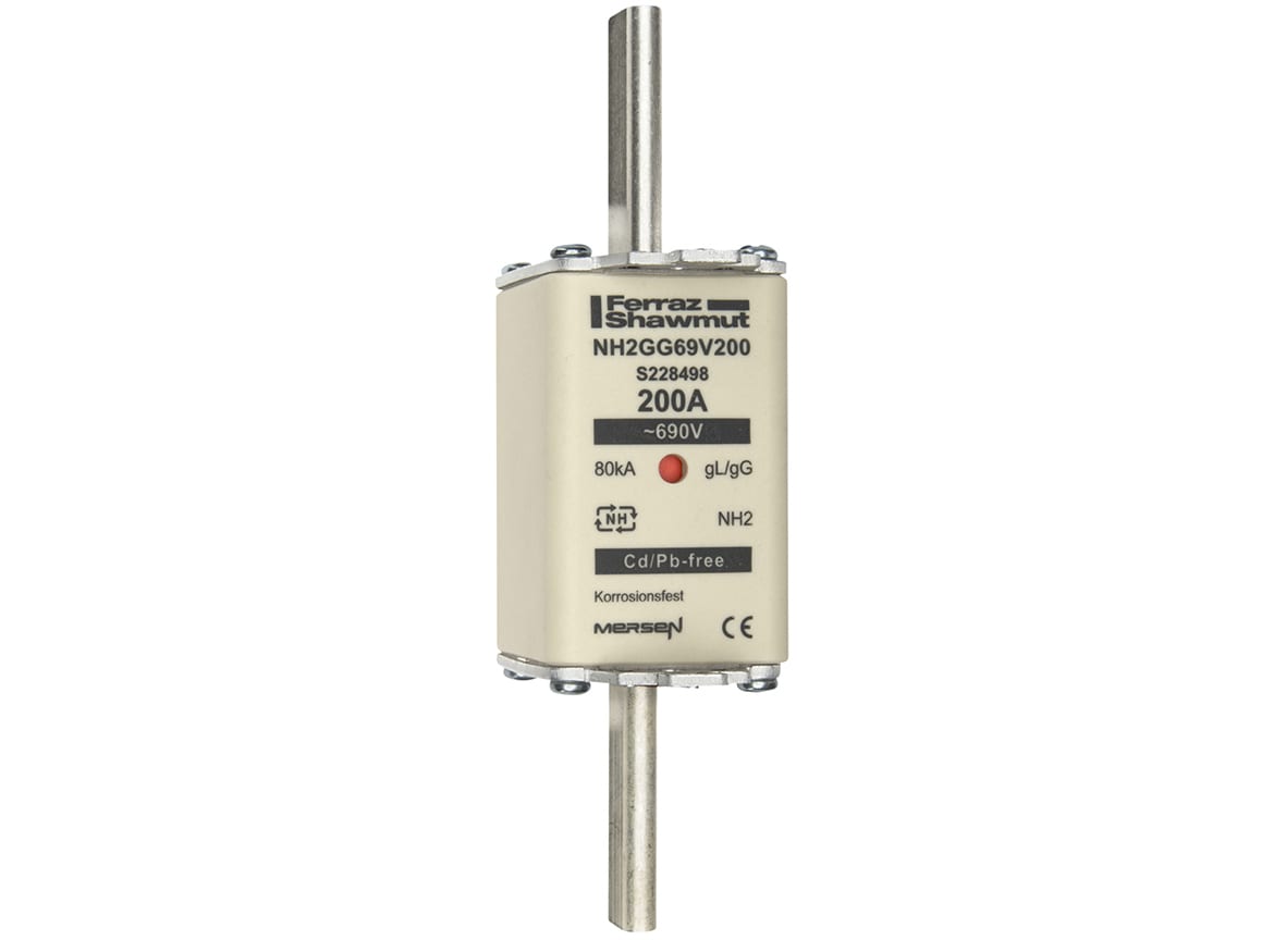 MERSEN - Fusibile NH2 gG 690VAC 200A Placche Attive Doppio Indicatore