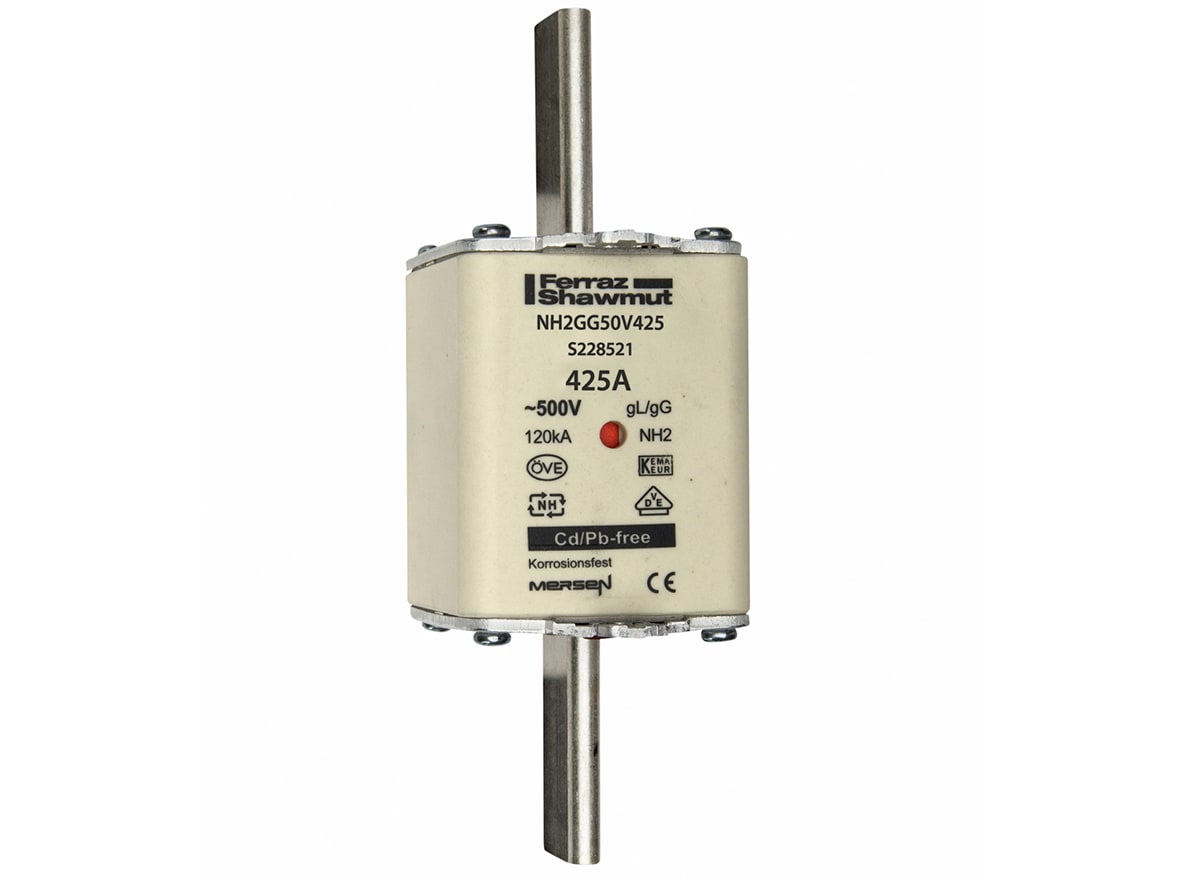 MERSEN - Fusibile NH2 gG 500VAC 425A Placche Attive Doppio Indicatore