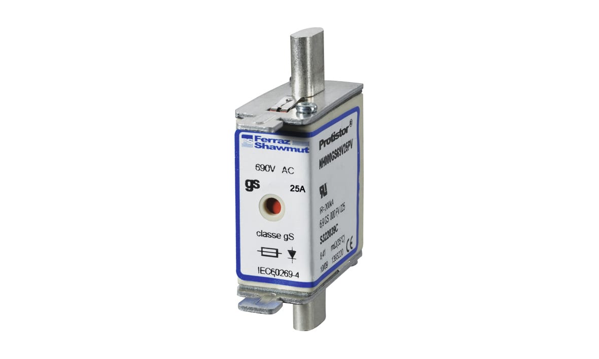 MERSEN - Fusibile ad alta velocità NH 000 gS 690VAC CEI 700VAC UL 25A Doppio indicatore