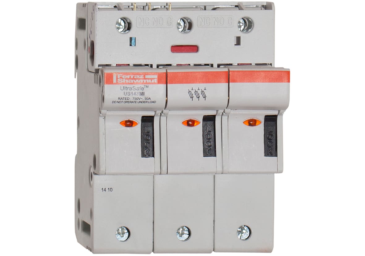 MERSEN - Portafusibili 800VAC 1000VDC UL 14x51 3poli Indicatore visivo Microcontatto IP20