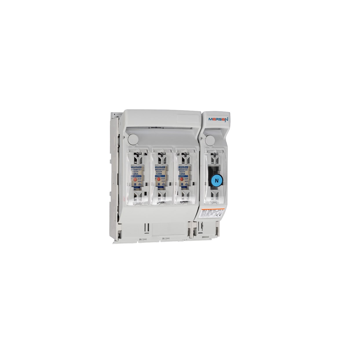 MERSEN - Sezionatore sottocarico NH t.00 160A 4 poli Pannello/Collegamento dal basso M8