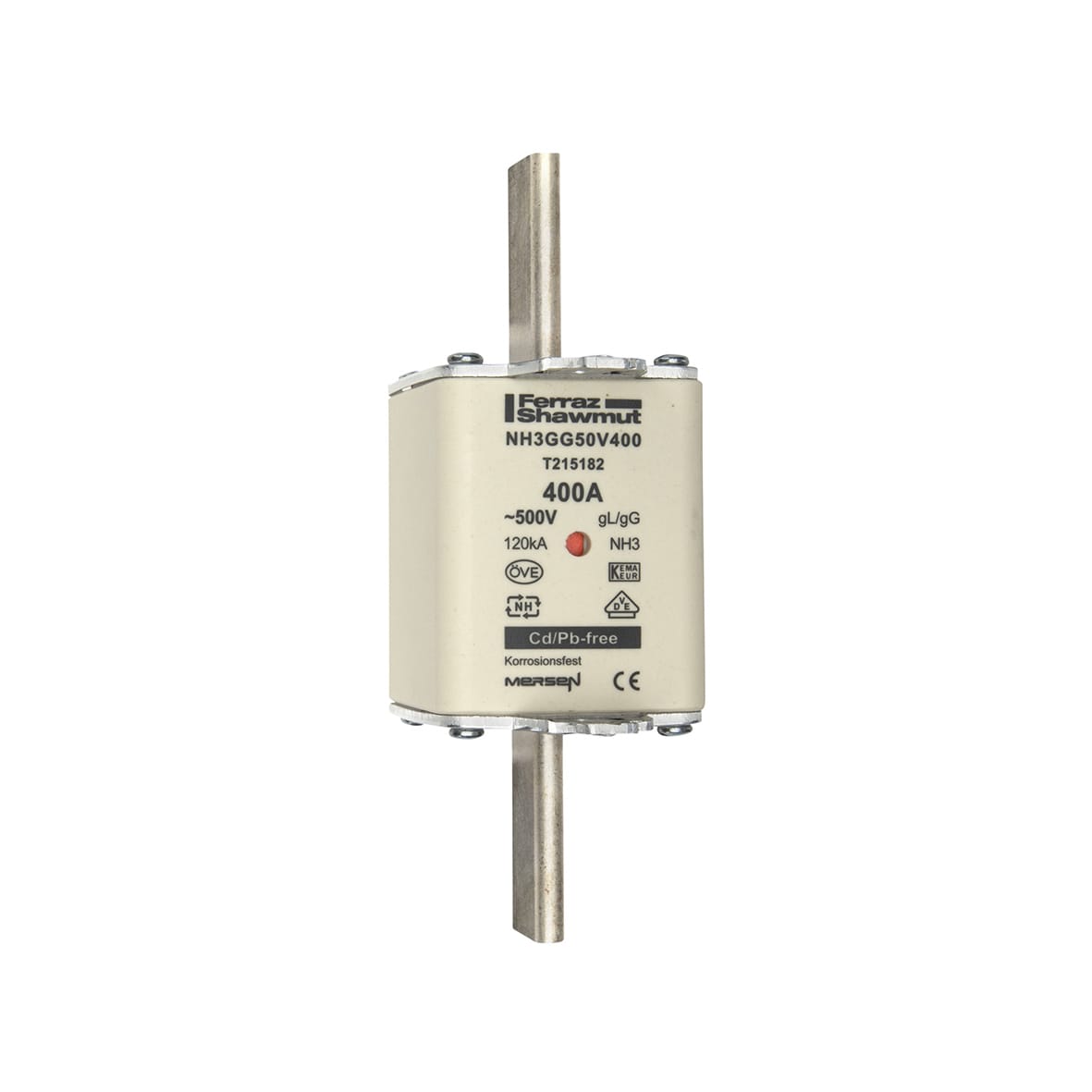 MERSEN - Fusibile NH3 gG 500VAC 400A Placche Attive Doppio Indicatore