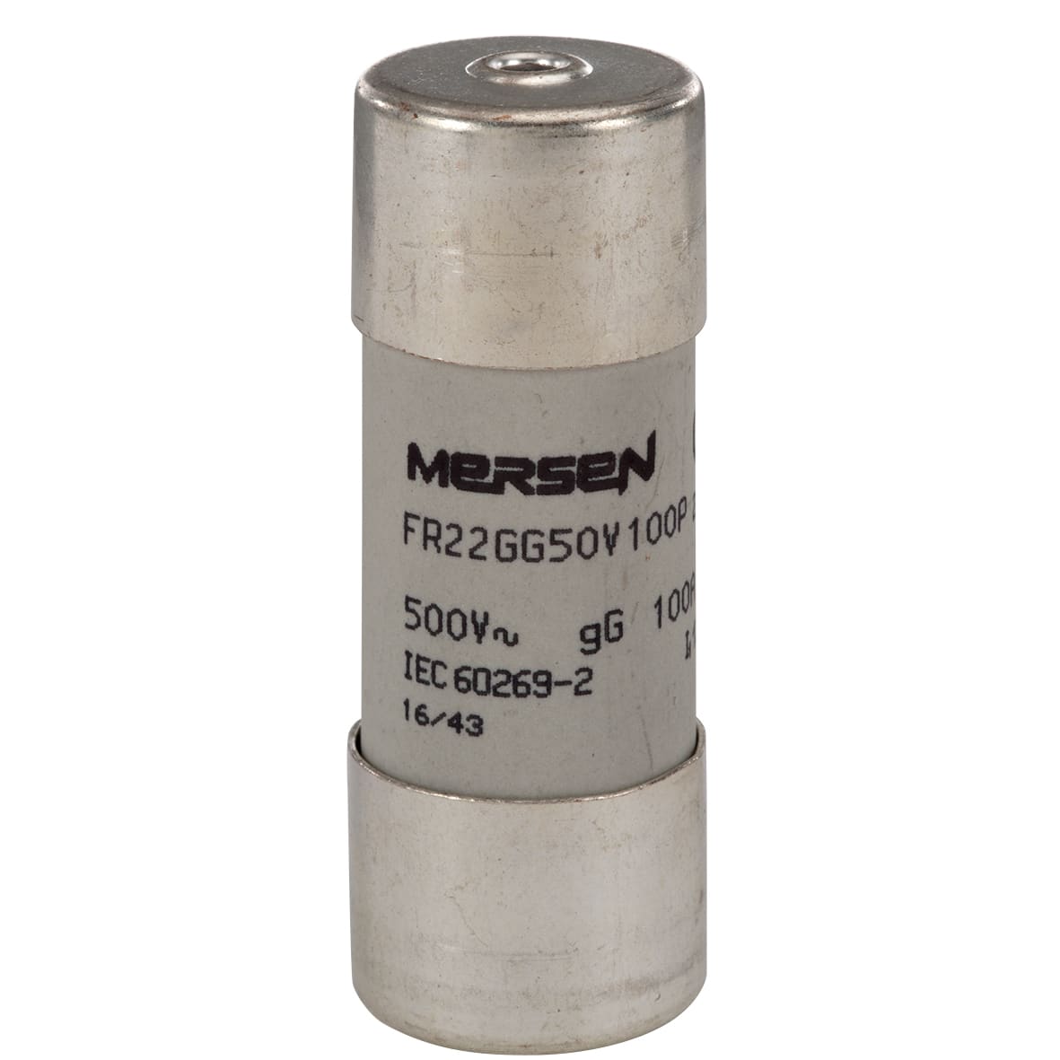 MERSEN - Fusibile cilindrico gG 22x58 CEI 500VAC 100A Con Percusorre