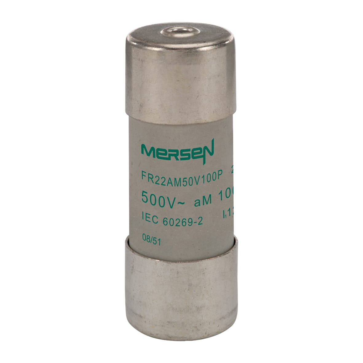 MERSEN - Fusibile cilindrico aM 22x58 CEI 500VAC 100A Con Percusorre