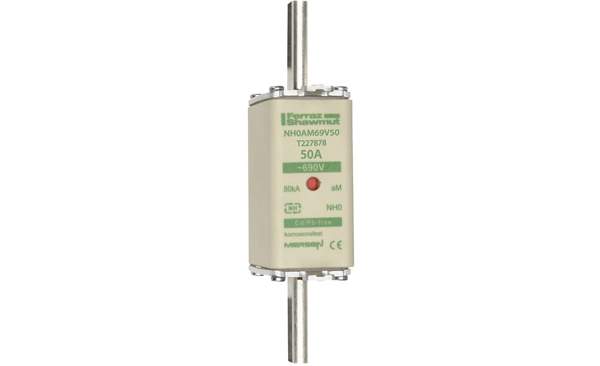 MERSEN - Fusibile NH0 aM 690VAC 50A Placche Attive Doppio Indicatore