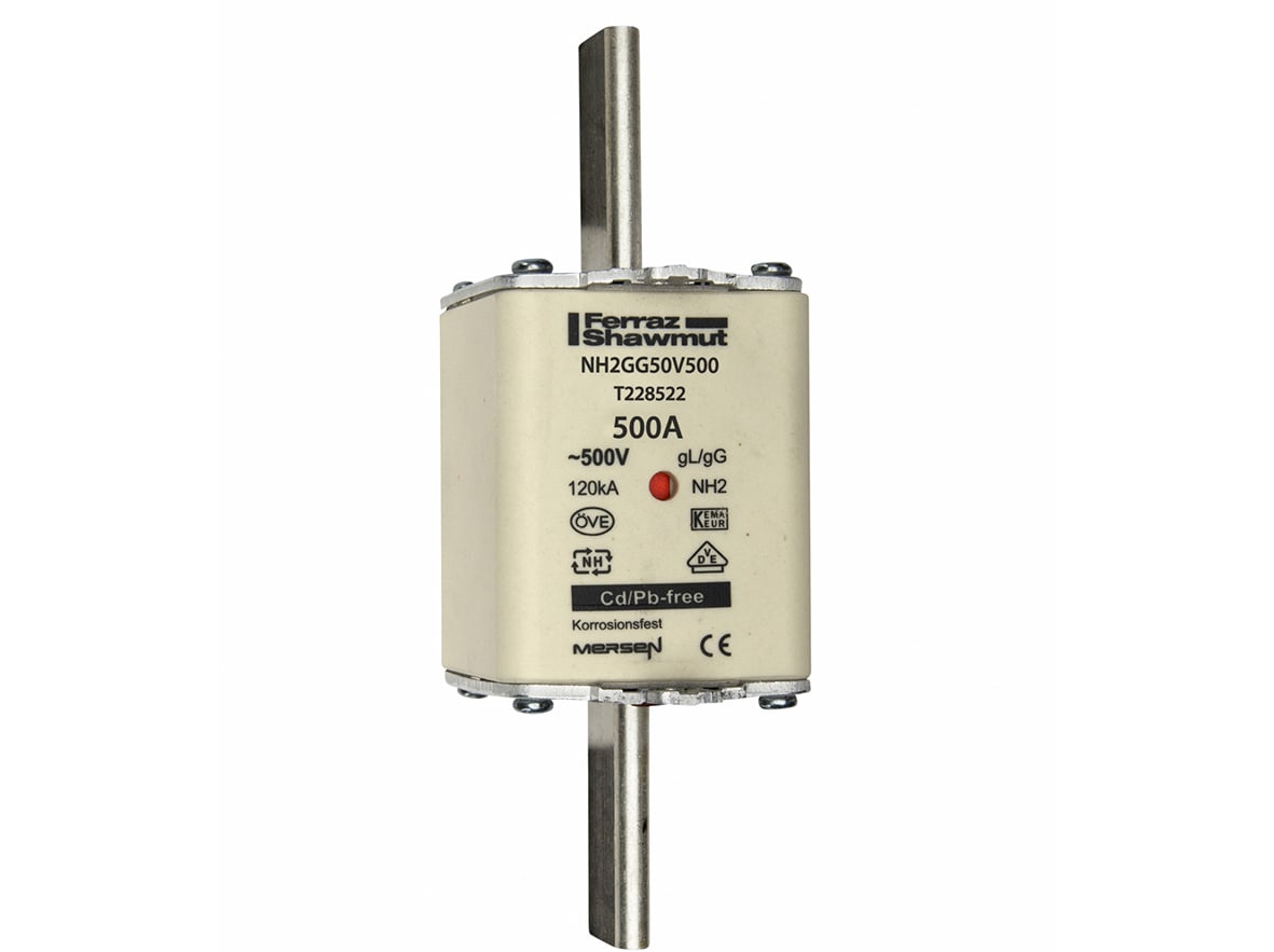 MERSEN - Fusibile NH2 gG 500VAC 500A Placche Attive Doppio Indicatore