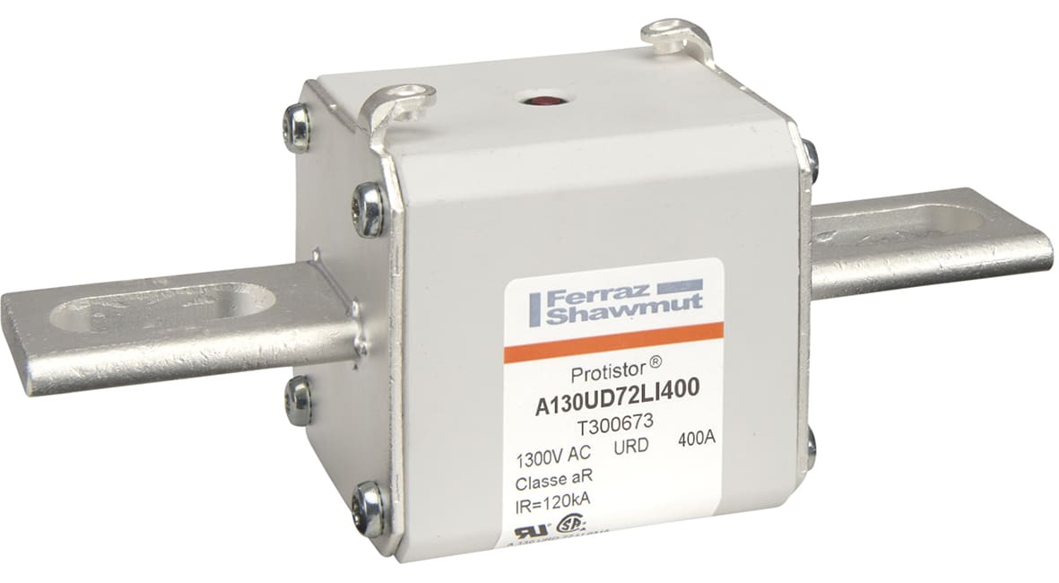 MERSEN - Fusibile ad alta velocità 72 aR 1250VAC 400A Percussore Coltelli Scanalati Lung.
