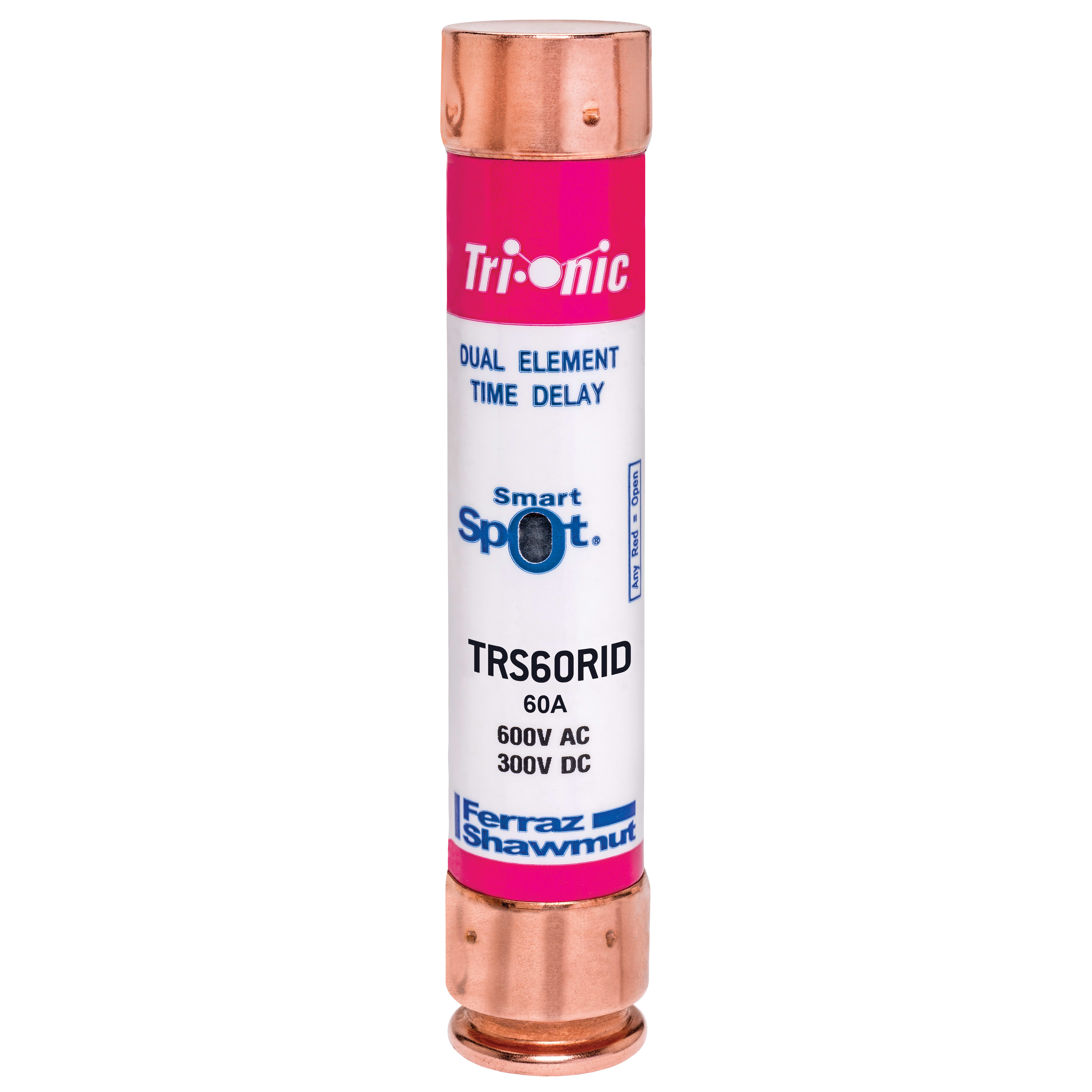 MERSEN - Fusibile TRS-R - Classe RK5 - Ritardati 600VAC 300VDC 60A Cilindrico SmartSpot®