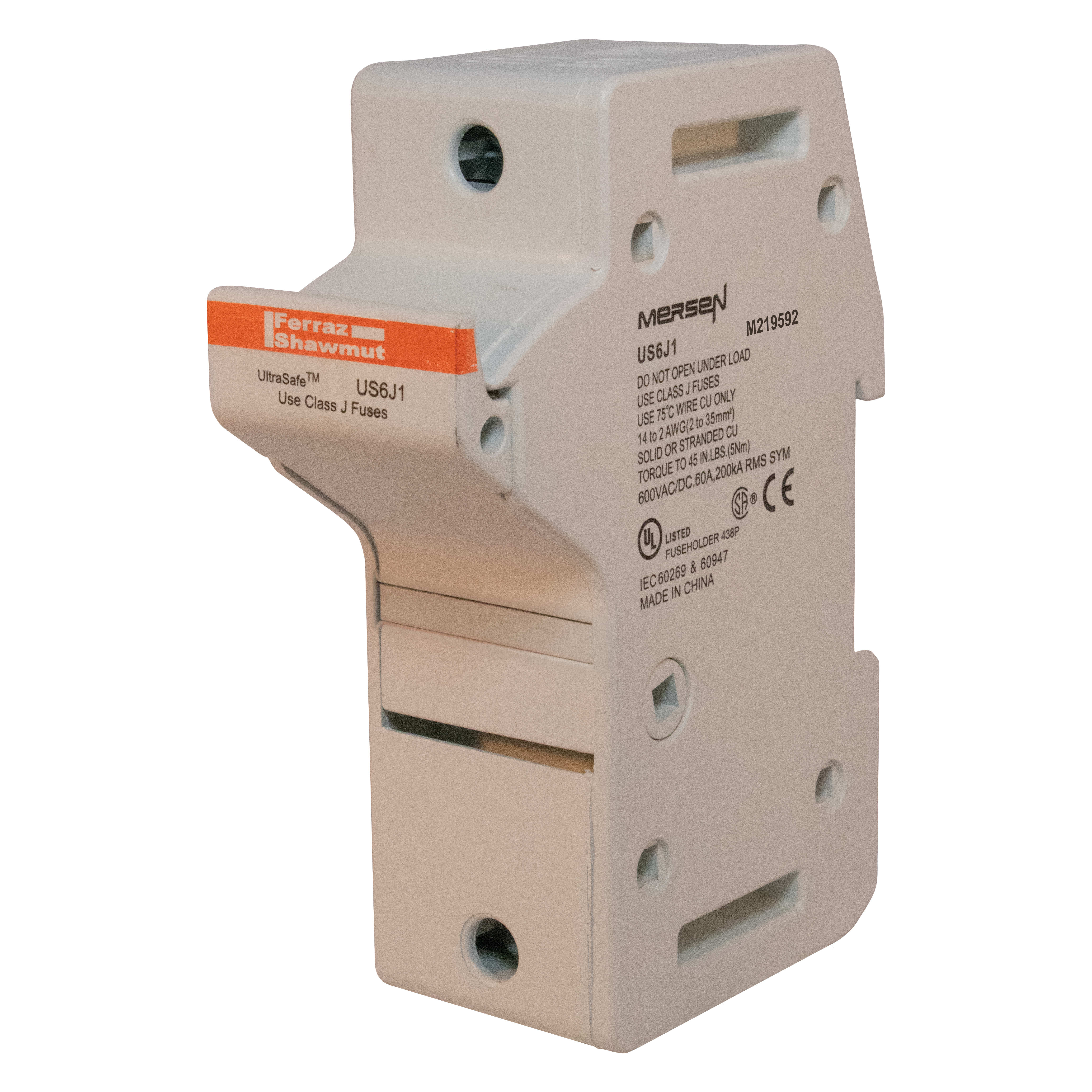 MERSEN - Portafusibili 600VAC 600VDC Classe J 60A 1 polo Lamina a pressione IP65