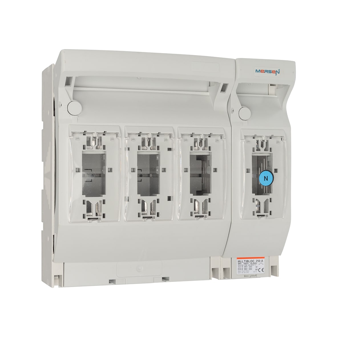 MERSEN - Sezionatore sottocarico NH t.1 250A 3 poli+N Pannello/Collegamento dal basso M10