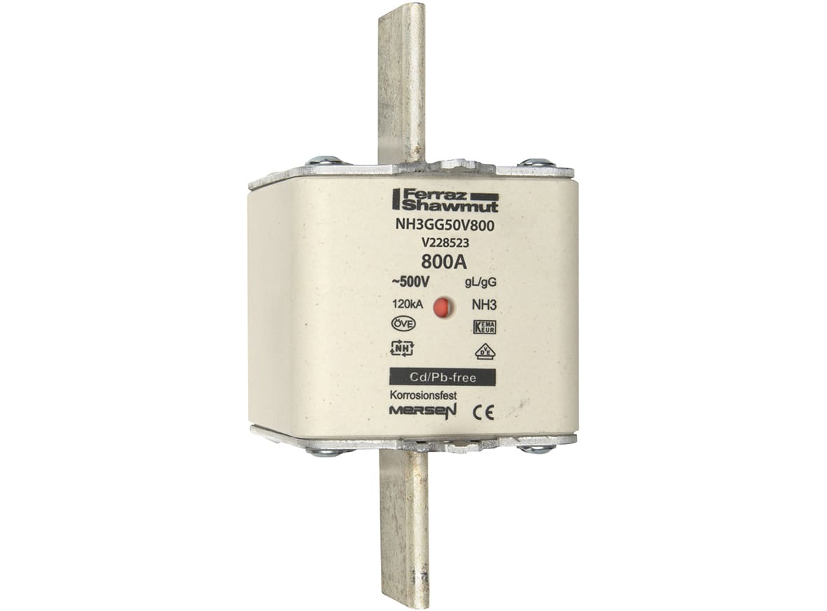 MERSEN - Fusibile NH3 gG 500VAC 800A Placche Attive Doppio Indicatore