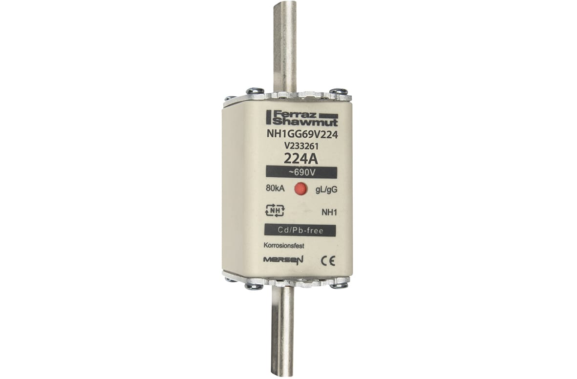MERSEN - Fusibile NH1 gG 690VAC 224A Placche Attive Doppio Indicatore