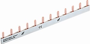 MERSEN - Busbar Pin 1-pole 212mm 10mm² cross section with insulation Pitch 18mm