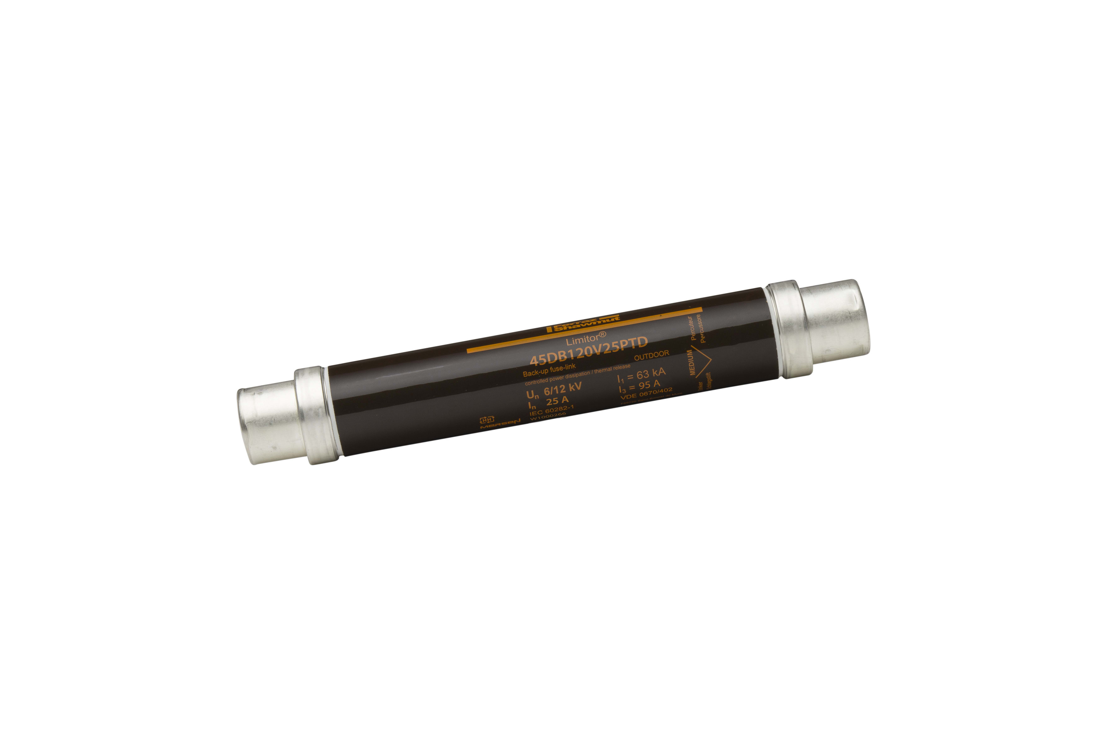 MERSEN - Fusibile di backup HV DIN VDE T402 12kVAC 25A d56,L292mm Percussore Termico 80N