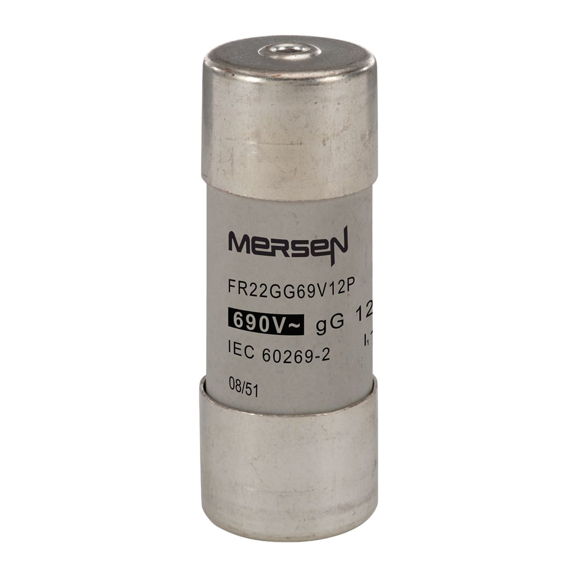 MERSEN - Fusibile cilindrico gG 22x58 CEI 690VAC 12A Con Percusorre