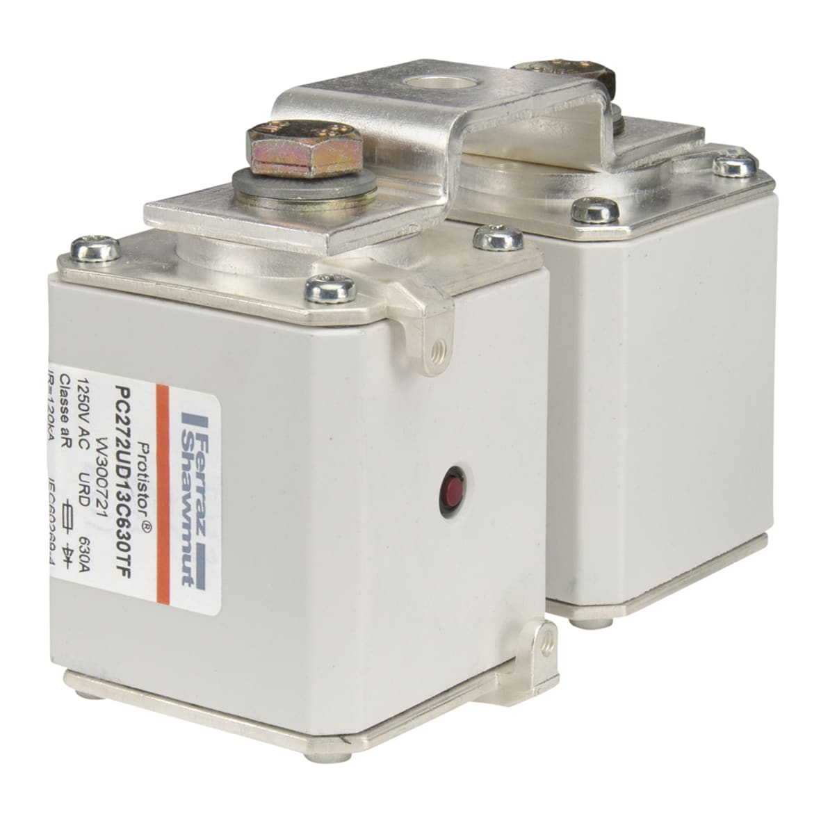MERSEN - Fusibile ad alta velocità 2x72 aR 1250VAC 630A Percussore Cont.Fil.Metrica