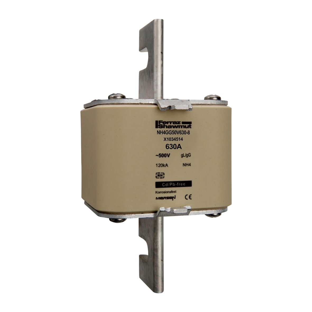 MERSEN - Fusibile NH4 gG 500VAC 630A Placche Attive Indicatore Superiore