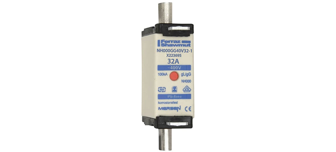 MERSEN - Fusibile NH000 gG 400VAC 32A Placche Isolate Doppio Indicatore