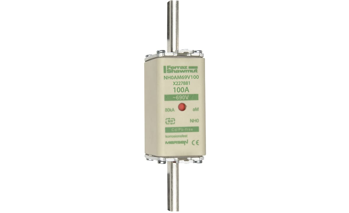 MERSEN - Fusibile NH0 aM 690VAC 100A Placche Attive Doppio Indicatore