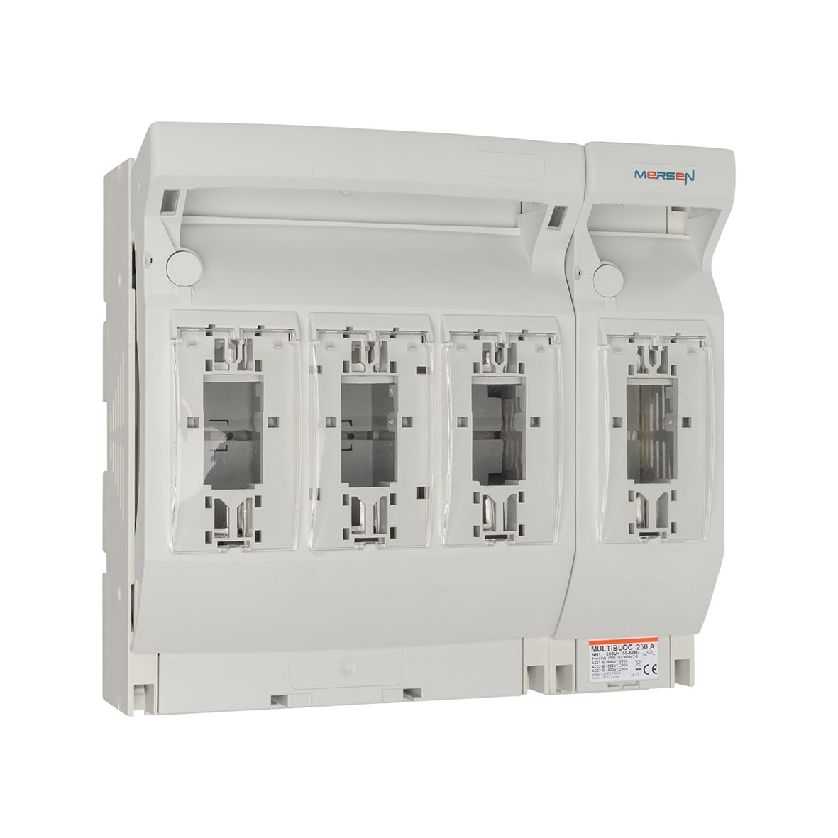 MERSEN - Sezionatore sottocarico NH t.1 250A 4 poli Pannello/Collegamento dal basso M10