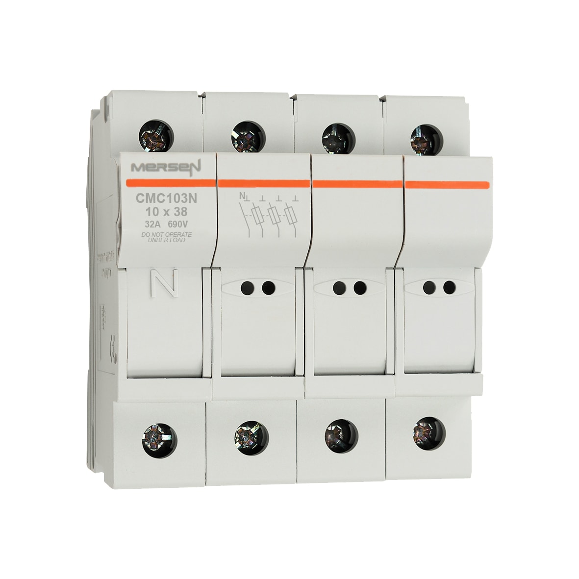 MERSEN - Portafusibili 10x38 CEI 690VAC 690VDC 3 poli+N IP20