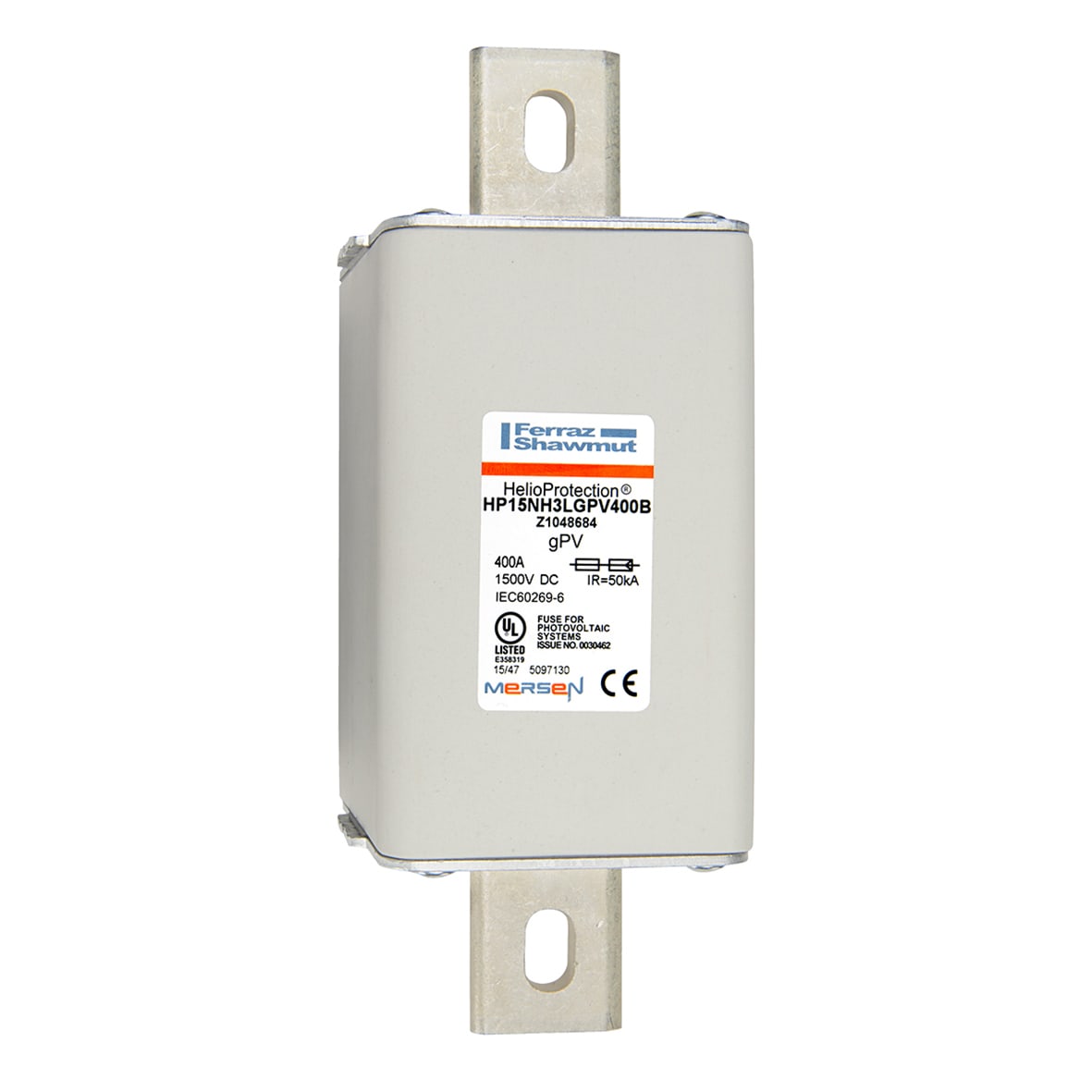MERSEN - Fusibile fotovoltaico gPV 1500VDC IEC / UL 3L 400A Coltelli DIN Mont. Diretto