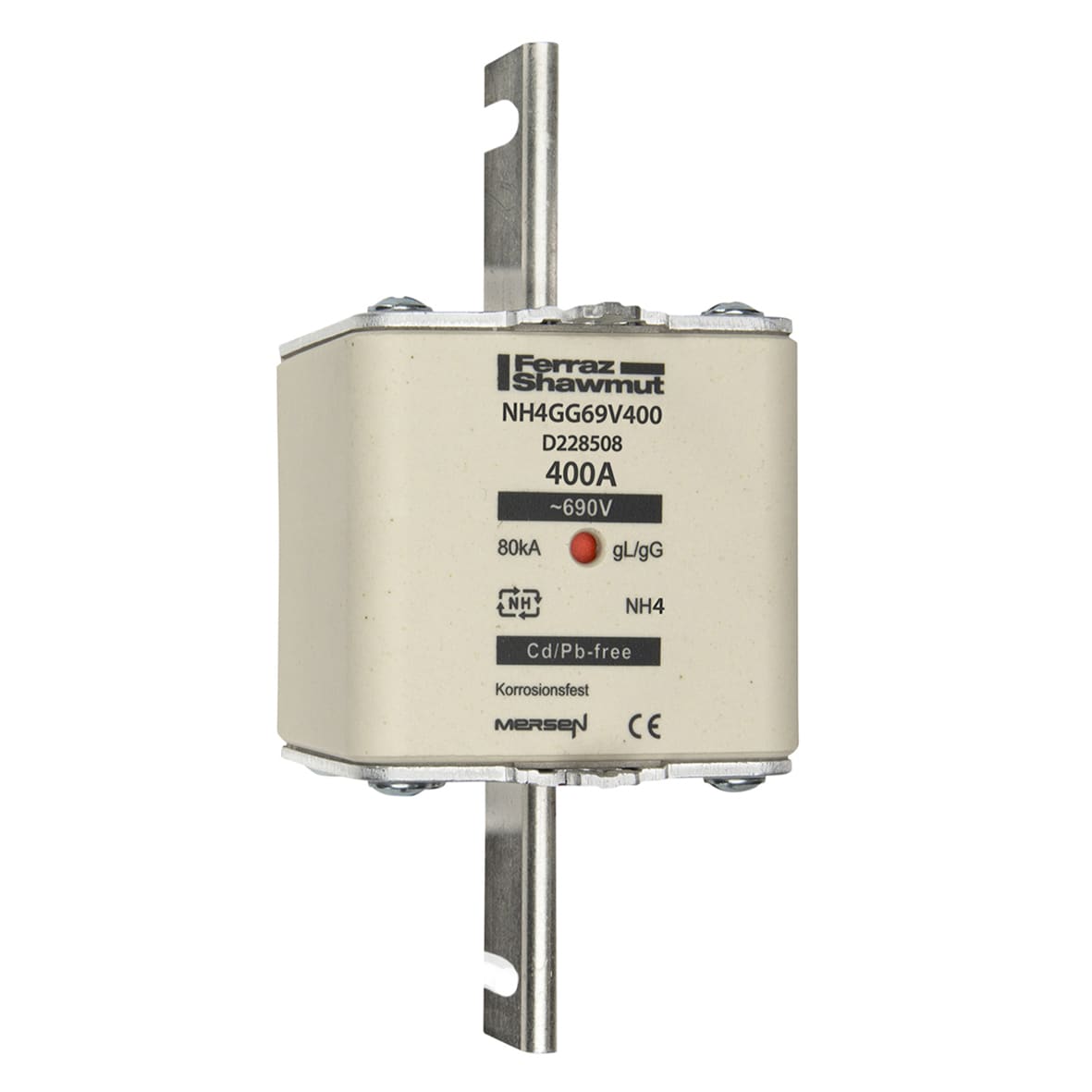 MERSEN - Fusibile NH4 gG 690VAC 400A Placche Attive Indicatore Centrale