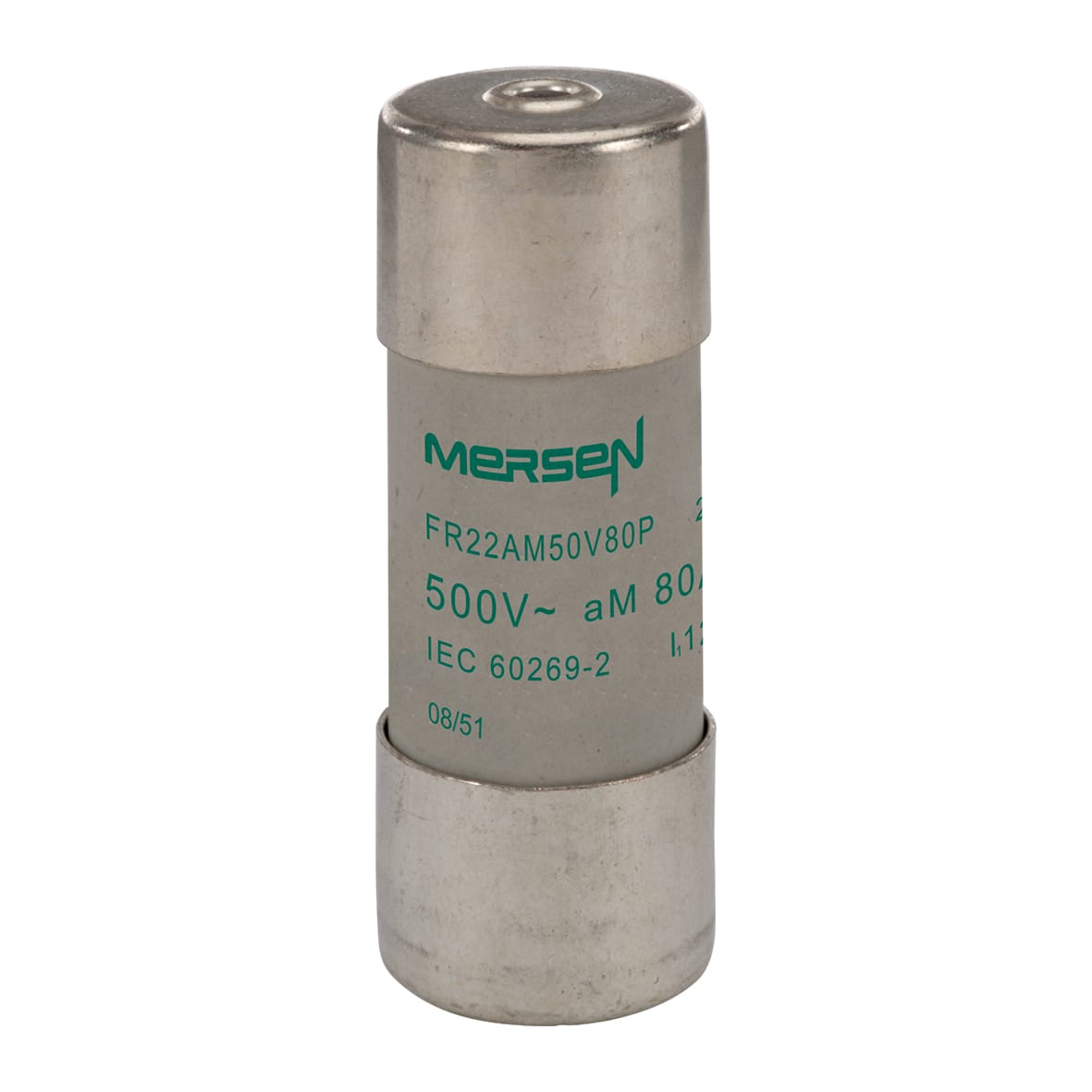 MERSEN - Fusibile cilindrico aM 22x58 CEI 500VAC 80A Con Percusorre