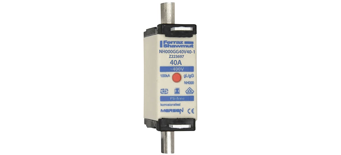 MERSEN - Fusibile NH000 gG 400VAC 40A Placche Isolate Doppio Indicatore