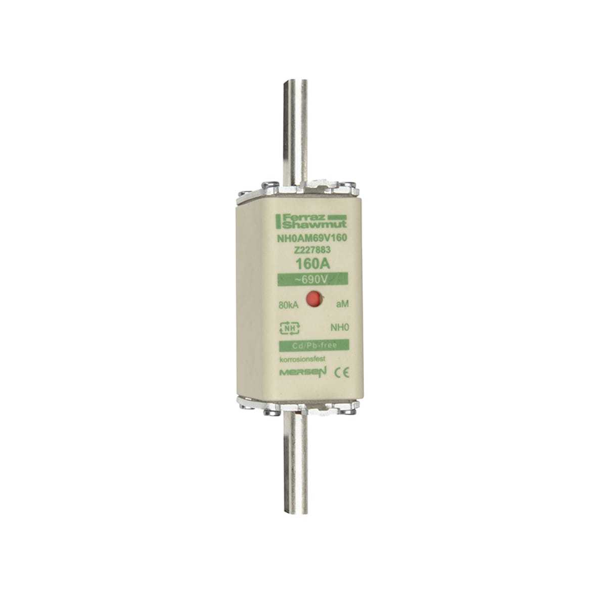 MERSEN - Fusibile NH0 aM 690VAC 160A Placche Attive Doppio Indicatore