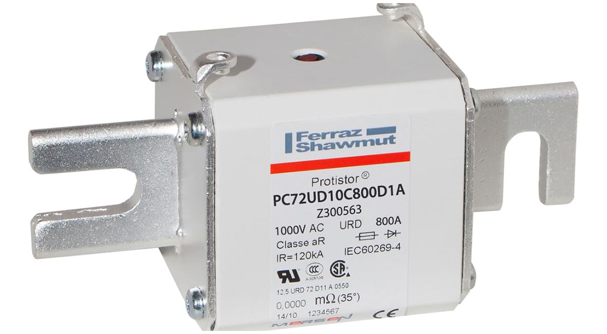 MERSEN - Fusibile ad alta velocità 72 aR 1000VAC 800A Percussore Coltelli DIN 110