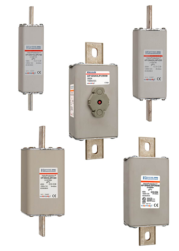 MERSEN - Fusibile fotovoltaico gPV 1500VDC IEC 1500VDC UL 3L 160A Percussore Coltelli