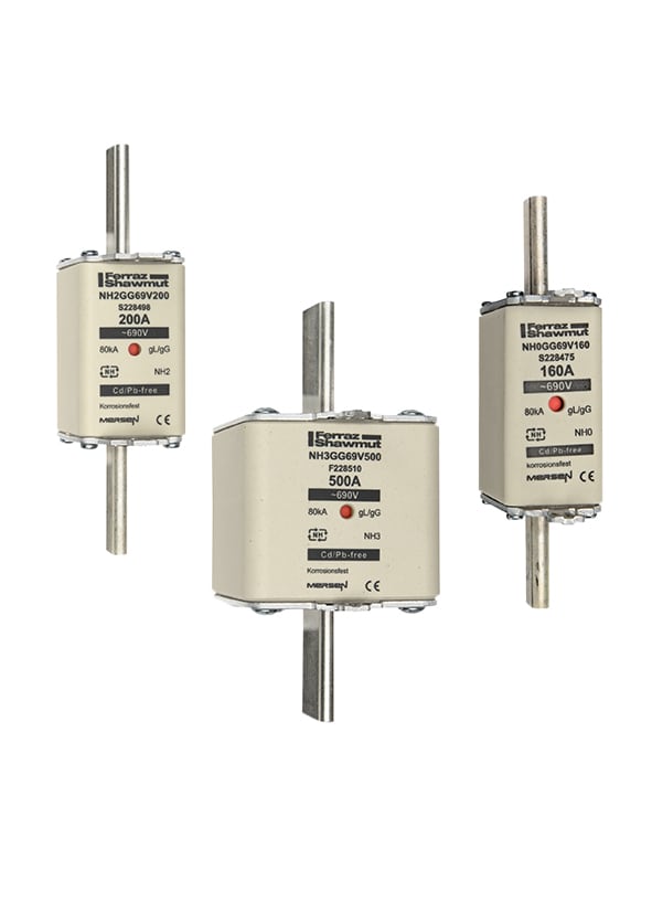 MERSEN - Fusibile NH3 gG 690VAC 300A Placche Attive Doppio Indicatore
