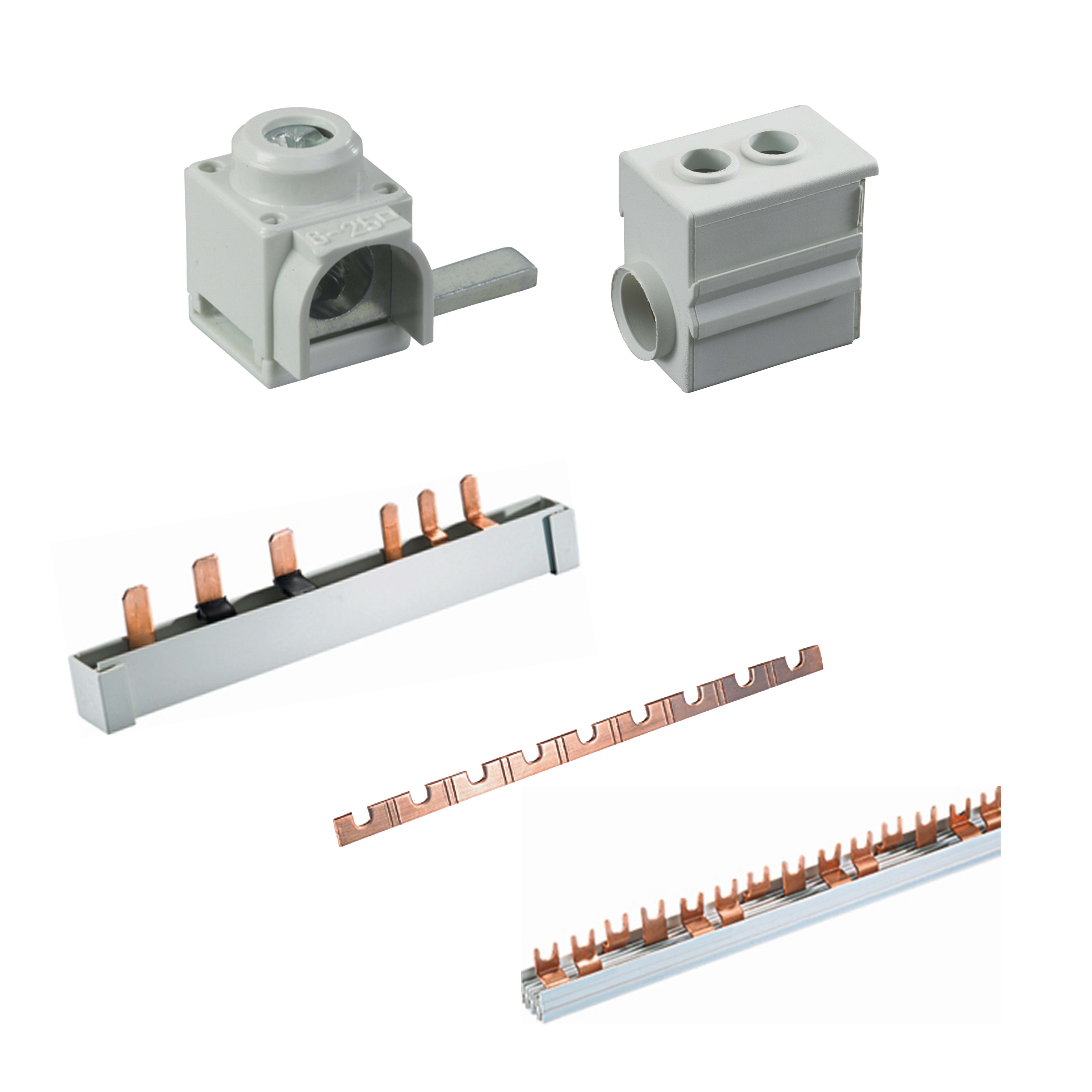 MERSEN - Busbar Fork 1-pole 1012mm 16mm² cross section with insulation Pitch 27mm