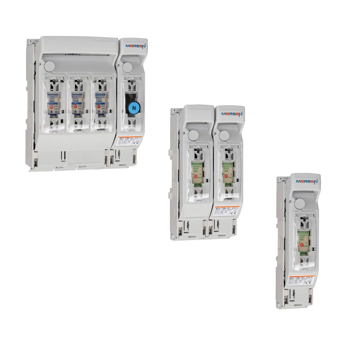 MERSEN - Sezionatore sottocarico NH 00 160A 2 p Pannello/Collegamento dal basso 1P+N M8