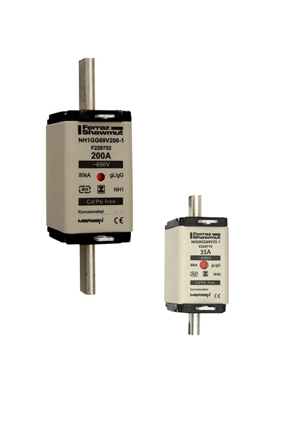MERSEN - Fusibile NH3 gG 690VAC 400A Placche Isolate Doppio Indicatore