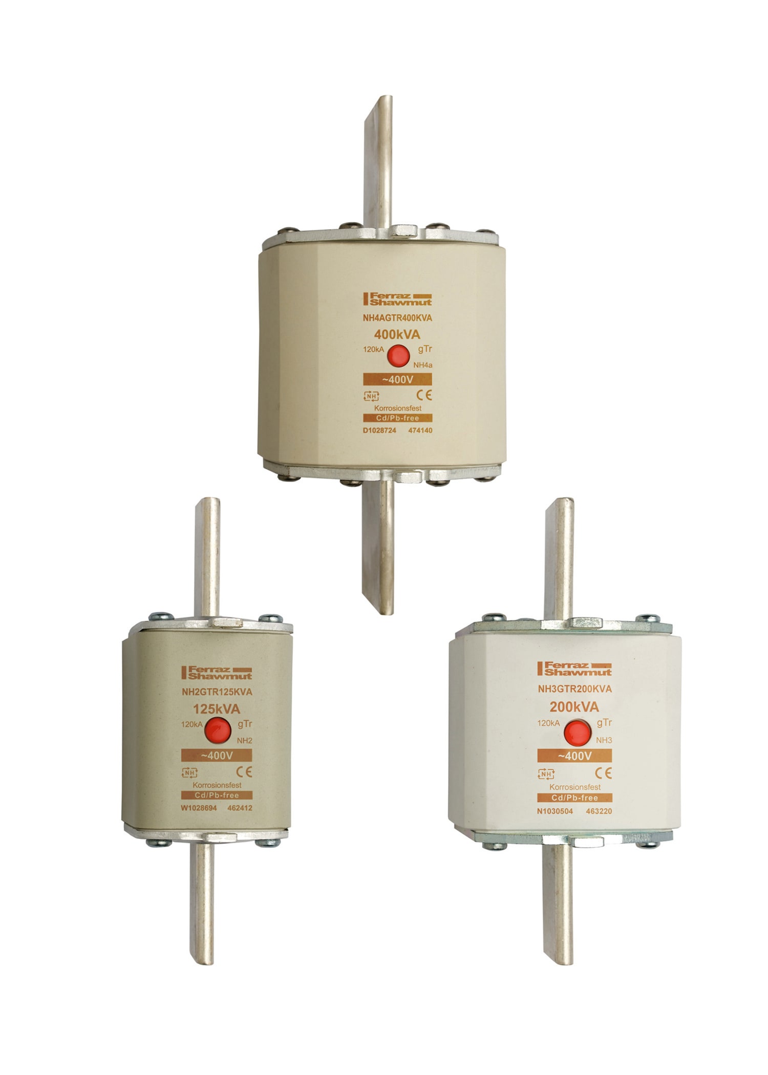 MERSEN - Fusibile NH3 gTr 400VAC 72A 50KVA Placche Attive Indicatore Centrale