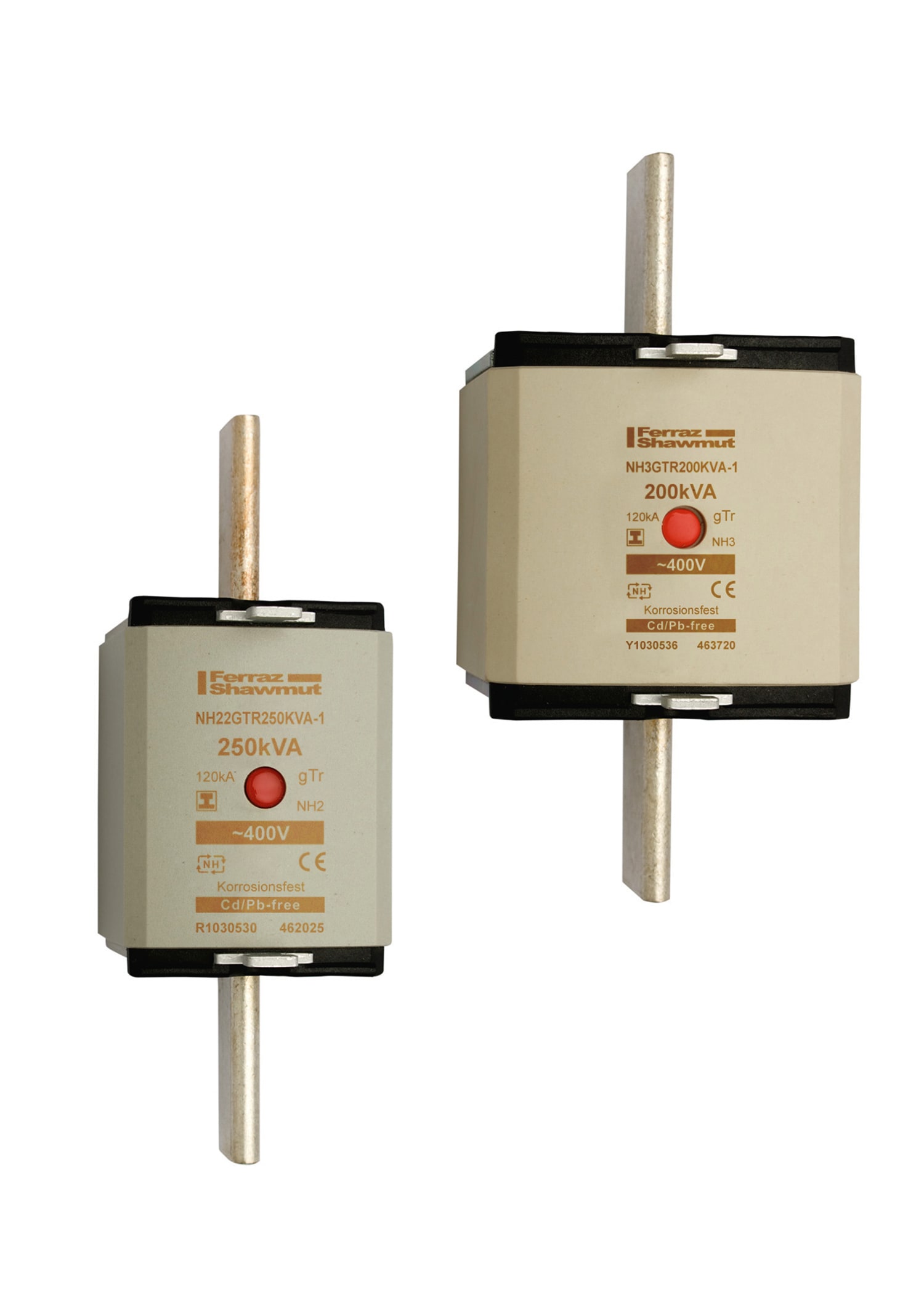 MERSEN - Fusibile NH2 gTr 400VAC 72A 50KVA Placche Isolate Indicatore Centrale
