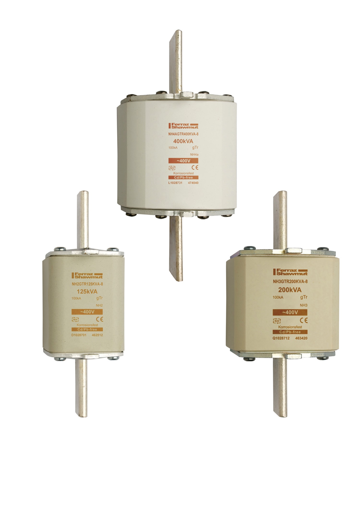 MERSEN - Fusibile NH3 gTr 400VAC 144A 100KVA Placche Attive Indicatore Superiore