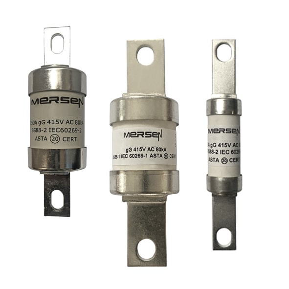 MERSEN - Fusibile BS IEC gG B1 415VAC 240VDC 63A BTBC Targhetta imbullonata centrale