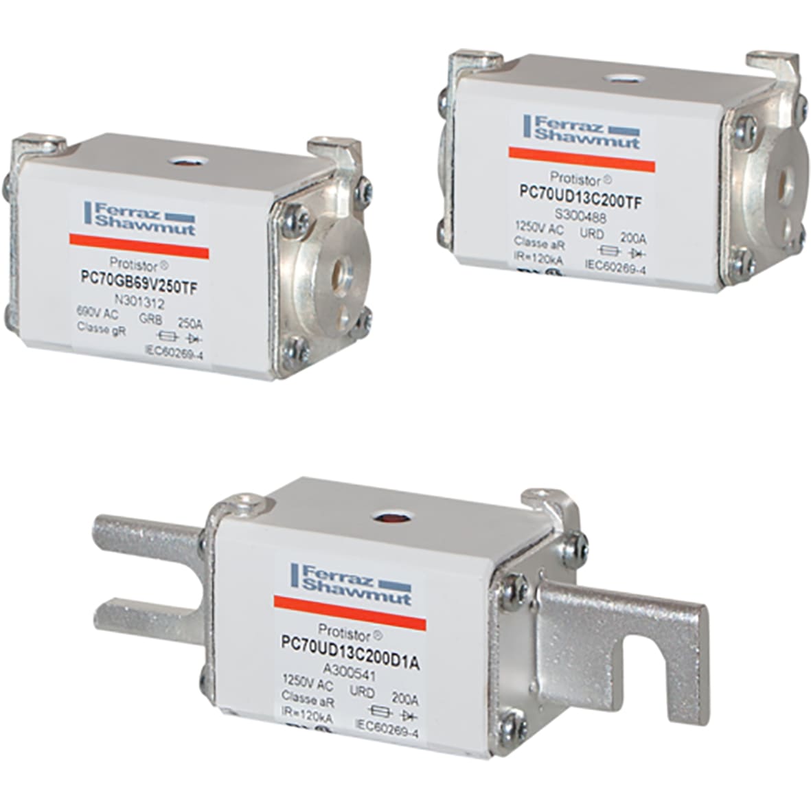 MERSEN - Fusibile ad alta velocità 70 gR 600VDC CEI 650VDC UL 50A Percussore Ct.Fil.Metr.