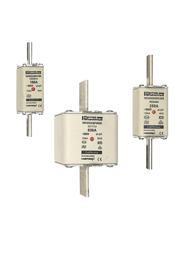 MERSEN - Fusibile NH3 gG 500VAC 125A Placche Attive Doppio Indicatore
