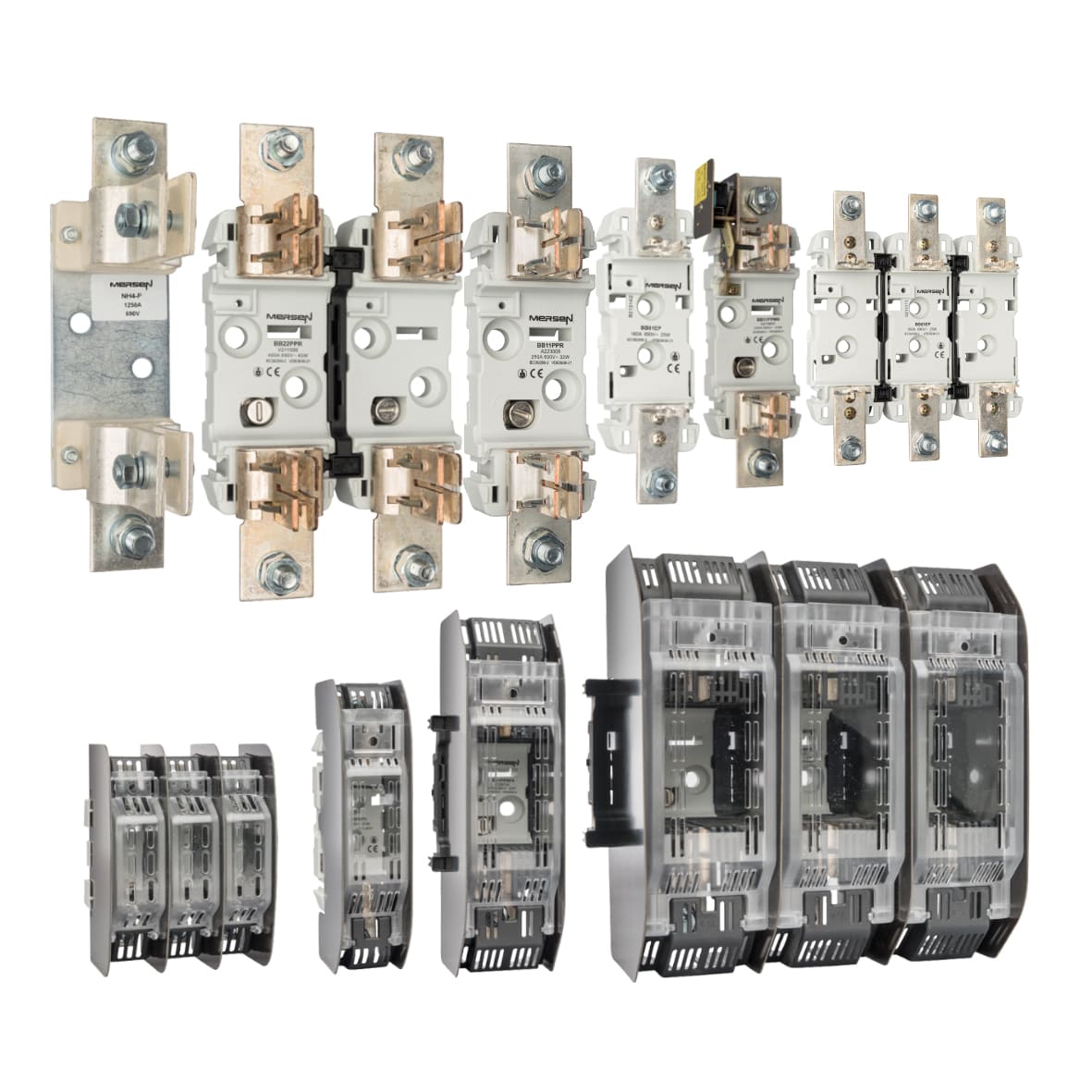 MERSEN - Base in plastica NH1 1250VAC 250A 1 polo Vite Protezione da contatto indiretto I