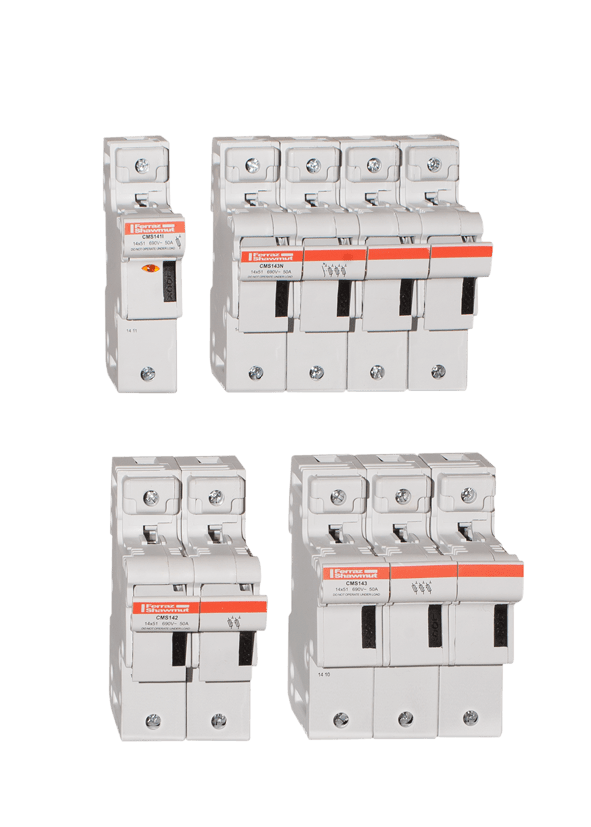 MERSEN - Portafusibili 14x51 CEI 690VAC 690VDC 3poli+N Compat. con microinterruttore IP20