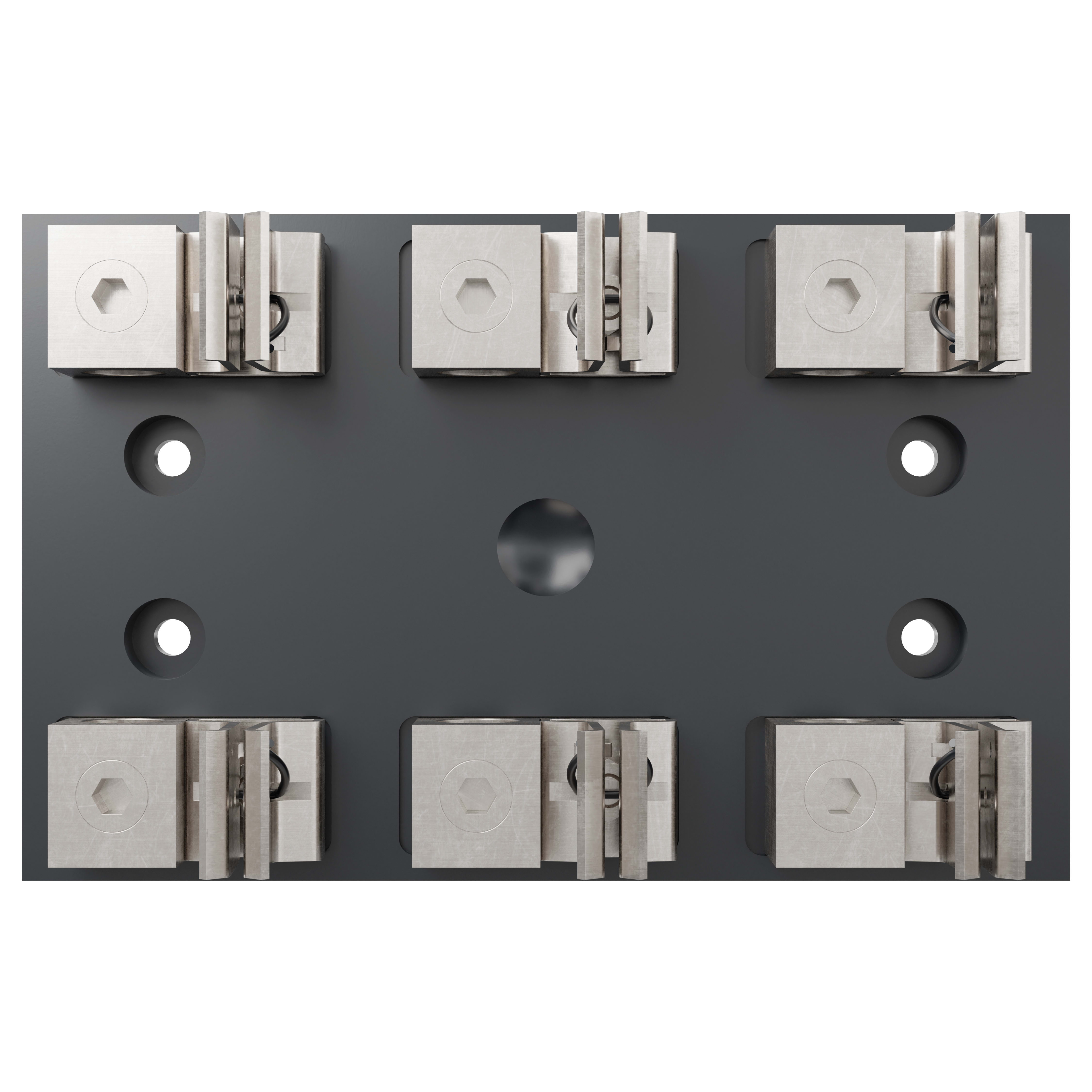 MERSEN - Blocco fusibili 600V AC/DC Classe J 200A 3 poli Clip laterali terminali in rame