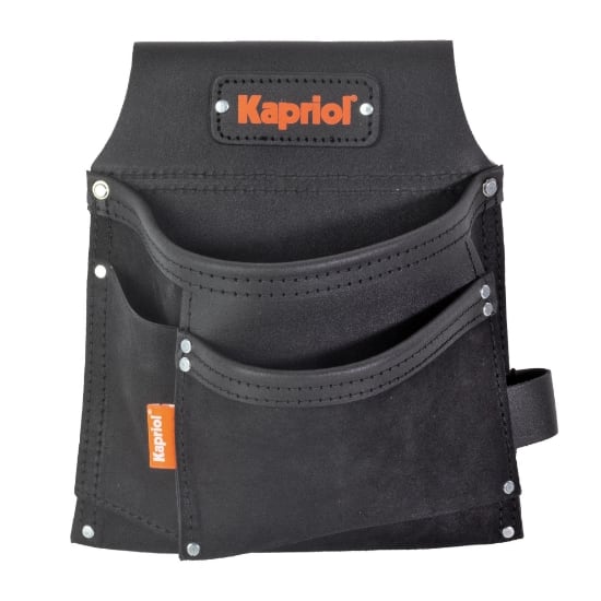 KAPRIOL - BORSA IN PELLE NERA 3 TASCHE