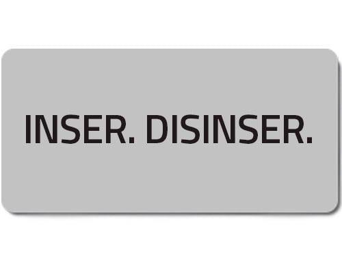 NEW ELFIN - TARGHETTA ADES.INSERITO-DISINSERITO