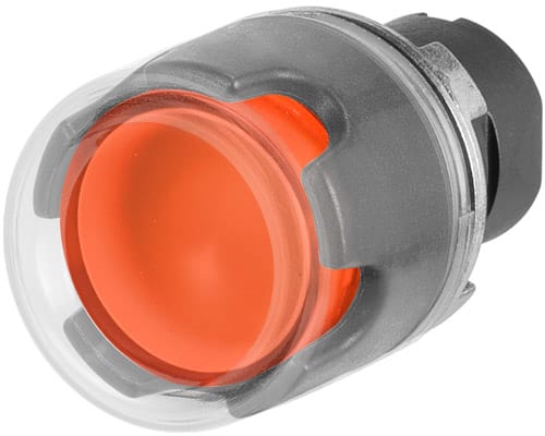 NEW ELFIN - PULSANTE LUM.PROT. C.GOMMA ARANCIO