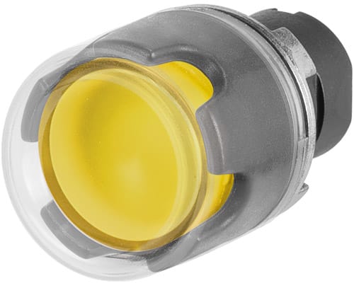 NEW ELFIN - PULSANTE LUM.PROT. C.GOMMA GIALLO